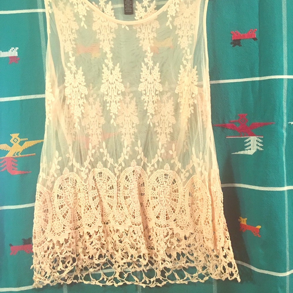 XL INC International Concepts baby pink lace tank